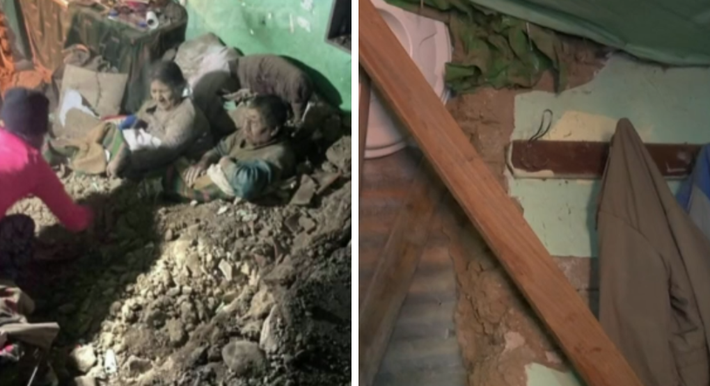 Quedaron atrapados bajo tierra tras el impacto: en La Paz un vehículo chocó contra el muro de una vivienda