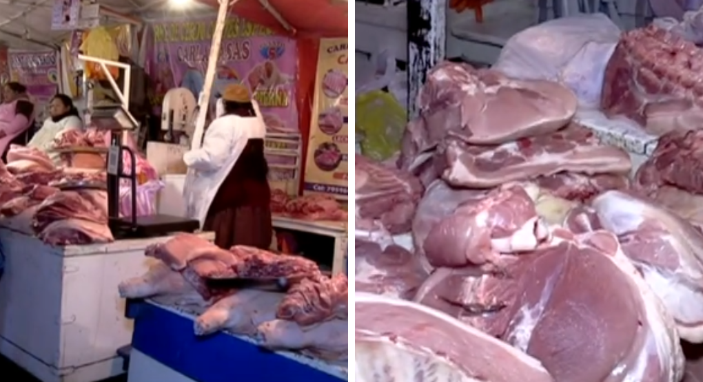 El precio de la carne de cerdo baja a 62 bolivianos en La Pa